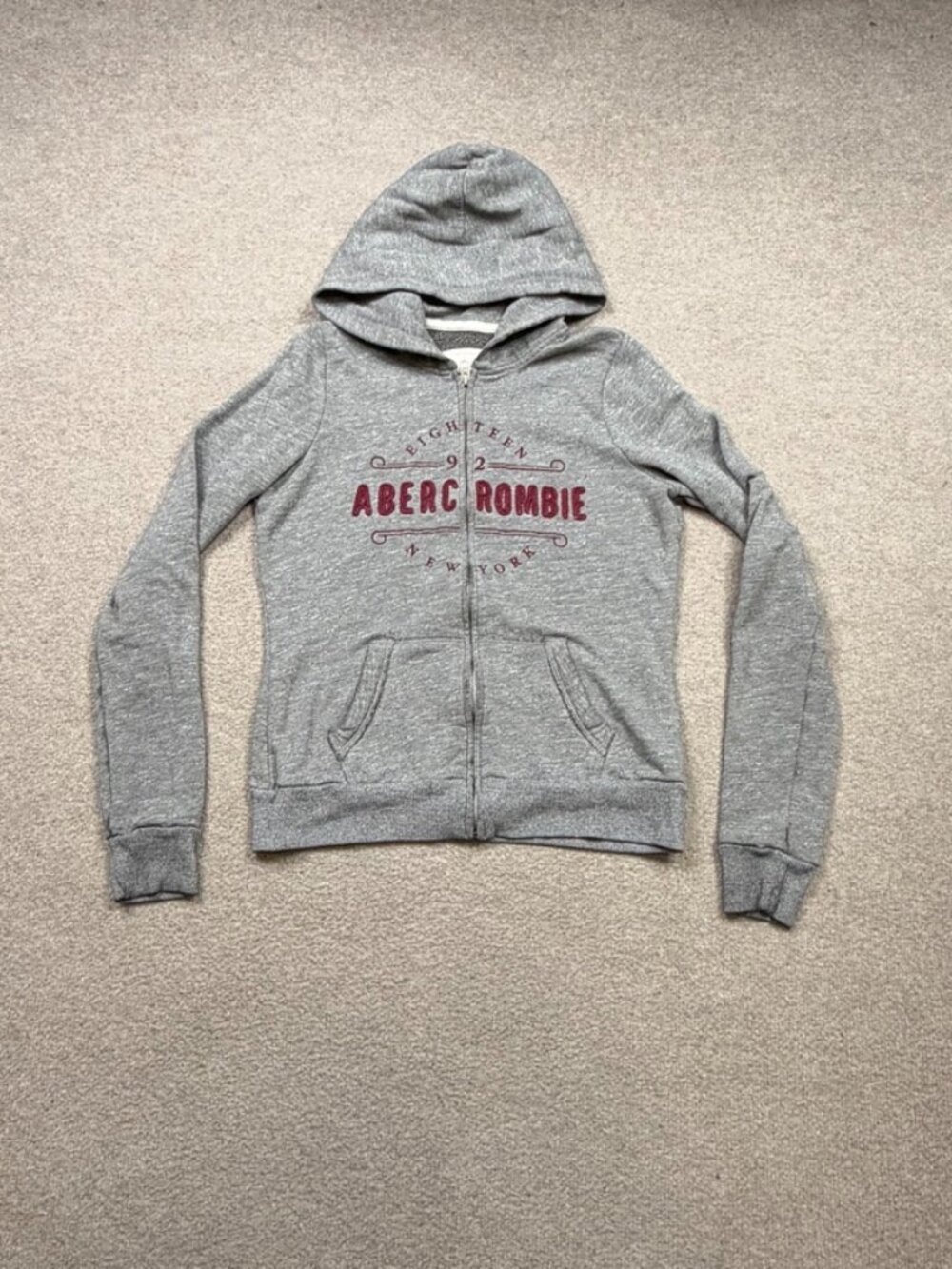 Vintage Abecrombie Fitch Hoodie Womens Size M Gray Baby Doll